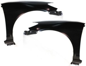 Front Fender Pair/Set for 2004-2005 Honda Civic Coupe/Sedan, Right (Passenger) and Left (Driver), Primed (Ready to Paint) Replacement
