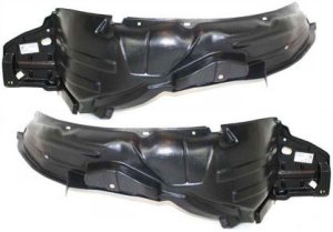 Front Fender Liner Pair/Set for 2007-2008 Honda Fit, Right (Passenger) and Left (Driver), USA Type, Replacement