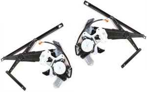 Front Window Regulator Pair/Set for 1992-1995 Honda Civic, Right (Passenger) and Left (Driver) Side, Power with Motor, 2-Door Design, Replacement