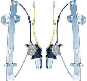 Front Window Regulator Pair/Set for Honda Accord 1998-2002, Right (Passenger) and Left (Driver), with Power Motor, Sedan Model, Replacement