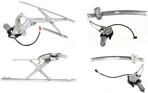 Front and Rear Window Regulator Pair/Set for 1990-1993 Honda Accord, Right (Passenger) and Left (Driver), Power, w/ Motor, Sedan/Wagon, Replacement