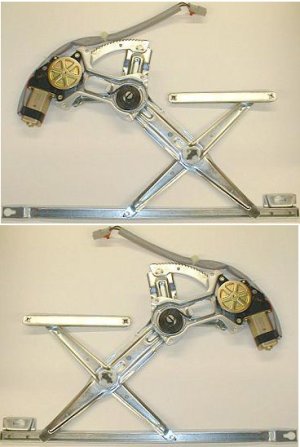 Front Window Regulator Pair/Set for 1990-1993 Honda Accord, Right (Passenger) and Left (Driver) Side, Power, with Motor, Replacement