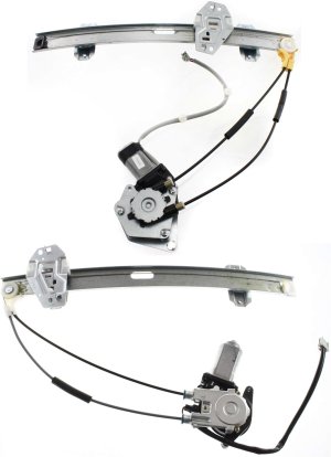 Front Window Regulator Pair/Set for 1994-1997 Honda Accord, Right (Passenger) and Left (Driver), Power, with Motor, Replacement