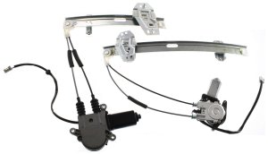 Front and Rear Window Regulator Set with Power Motor for 1994-1997 Honda Accord, Left (Driver) Side Replacement