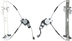 Pair/Set - Front Window Regulator with Motor for Honda Accord 2003-2007 Sedan, Power, Right (Passenger) and Left (Driver), Replacement