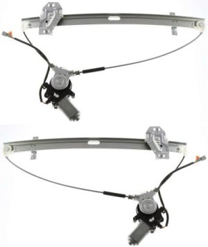 Front Window Regulator Pair/Set for Honda Odyssey 1999-2002, Right (Passenger) and Left (Driver), Power, with Motor, Replacement