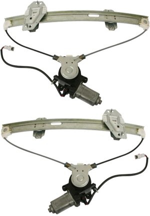 Front Window Regulator Pair/Set for 1996-2000 Honda Civic, Right (Passenger) and Left (Driver) Power With Motor, Replacement