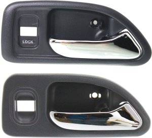 Front and Rear Door Handle for Honda Accord 1994-1997 Right (Passenger), Inside, Set of 2, Chrome Gray, Sedan/Wagon, Replacement