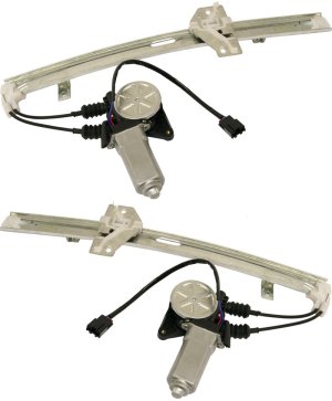 Rear Window Regulator Pair/Set for Honda Accord 1990-1993, Right (Passenger) and Left (Driver), Power, with Motor, Replacement