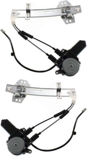 Rear Window Regulator for 1994-1997 Honda Accord, Right (Passenger) and Left (Driver), Power, with Motor, Replacement Pair/Set