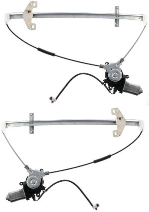Rear Window Regulator Pair/Set for Honda CR-V 2002-2006 Right (Passenger) and Left (Driver), Power, with Motor, Replacement