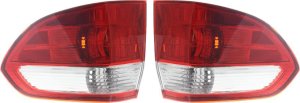 Outer Tail Light Lens and Housing Pair/Set for 2005-2007 Honda Odyssey, Right (Passenger) and Left (Driver) Replacement