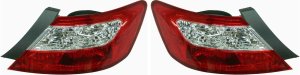 Tail Light Pair/Set for Honda Civic Coupe 2009-2011, Right (Passenger) and Left (Driver), Lens and Housing, Replacement