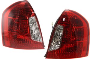Tail Light Assembly Pair/Set for Hyundai Accent 2006-2011 Sedan, Right (Passenger) and Left (Driver) Side, Replacement