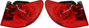 Tail Light Assembly Pair/Set for Hyundai Elantra Sedan 2007-2010, Outer, Right (Passenger) and Left (Driver), Replacement