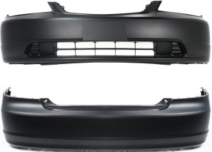 Front and Rear Bumper Cover Set for 2001-2003 Honda Civic Coupe, Set of 2, Primed (Ready to Paint), Replacement