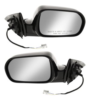 Mirror Pair/Set for Honda Accord 1998-2002, Right (Passenger) and Left (Driver), Power, Manual Folding, Heated, without Auto-Dimming, Blind Spot Feature, Signal Light, Memory, Non-Towing, Paintable, Coupe, Replacement