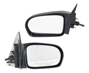 Manual Remote Mirror Pair/Set for 2001-2005 Honda Civic Sedan, Right (Passenger) and Left (Driver), Non-Folding, Non-Heated, Paintable, Without Auto Dimming, BSD, Memory, and Signal Light Replacement
