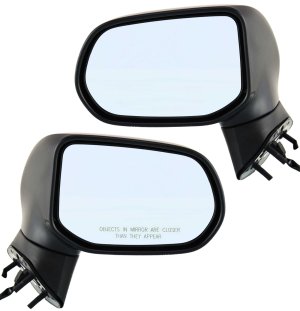 Power Mirror Pair/Set for Honda Civic 2006-2011, Right (Passenger) & Left (Driver), Manual Folding, Non-Heated, Paintable, without Auto Dimming, BSD, Memory, and Signal Light, Sedan (Excluding Hybrid), Japan/USA Built Vehicle Replacement