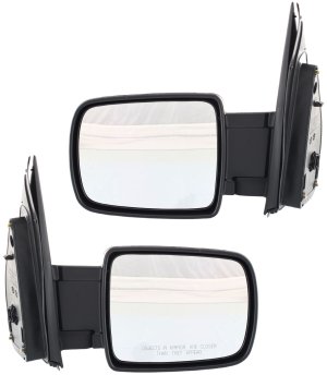 Mirror Pair/Set for Honda Element 2003-2011, Right (Passenger) and Left (Driver), Power Operated, Manual Folding, Heated, Paintable, without Auto Dimming, Blind Spot Detection, Memory, and Signal Light Replacement