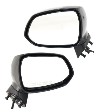 Mirror Pair/Set for FIT 07-2008 Right (Passenger) and Left (Driver), Power, Manual Folding, Non-Heated, Paintable Replacement