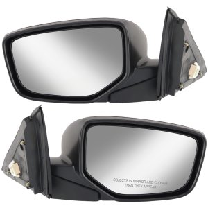 Mirror Pair/Set for Honda Accord 2008-2012 Sedan, Right (Passenger) and Left (Driver), Power, Manual Folding, Heated, Paintable, without Auto Dimming, with Blind Spot Detection, Memory, and Signal Light Replacement.