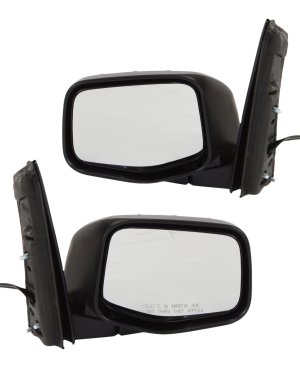 Mirror Pair/Set for Honda Odyssey 2011-2013 LX Model, Right (Passenger) and Left (Driver), Power Adjustment, Manual Folding, Non-Heated, Textured, Replacement