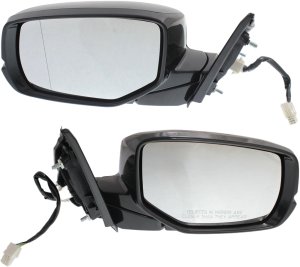 Mirror Pair/Set for Honda Accord 2013-2017, Right (Passenger) & Left (Driver), Power, Manual Folding, Heated, Paintable, with In-housing Signal Light, without Auto Dimming, Blind Spot Detection, & Memory Replacement
