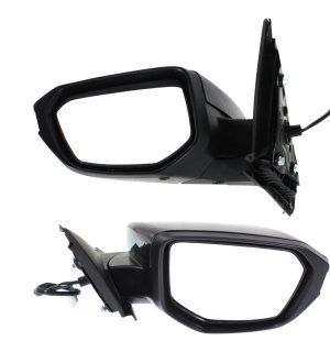 Mirror Pair/Set for Honda Civic 2016-2021, Right (Passenger) & Left (Driver), Power Adjust, Manual Folding, Non-Heated, Paintable, without Auto Dimming, Blind Spot Detection, Memory, Signal Light, Replacement