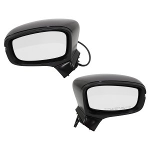 Mirror Pair/Set for Honda Odyssey 2018-2019, Right (Passenger) and Left (Driver), Power, Manual Folding, Heated, Paintable, with Signal Light, without Camera Hole and Memory Replacement.