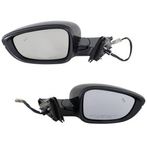 Mirror Pair/Set for Honda Accord 2018-2022, Right (Passenger) and Left (Driver), Power Control, Manual Folding, Heated, Paintable, with In-housing Signal Light, Blind Spot Detection in Glass, without Memory Feature, Puddle Light, Auto-Dimming Replacement