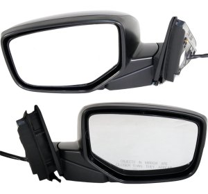 Mirror Pair/Set for 2010-2015 Honda Accord Crosstour, Power, Manual Folding, Heated, Paintable, with Memory, without Auto Dimming, Blind Spot Detection, and Signal Light, EX-L Model Replacement