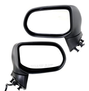 Mirror Pair/Set for 2006-2011 Honda Civic, Right (Passenger) and Left (Driver), Power, Manual Folding, Heated, Textured, Without Auto Dimming, Blind Spot Detection, Memory, Signal Light, Replacement