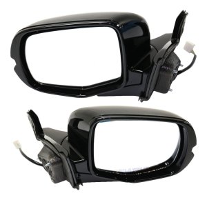 Power Mirror Pair/Set for Honda Ridgeline 2017-2020, Right (Passenger) & Left (Driver), Manual Folding, Non-Heated, Paintable, w/o Auto Dimming, Blind Spot Detection, Memory, Puddle Light, Shadow Line, Side Object Sensor, Signal Light, Sport Model Replacement