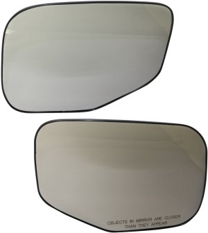 Mirror Glass Replacement Pair/Set for Honda Ridgeline 2006-2014, Non-Heated, Right (Passenger) and Left (Driver), with Backing Plate