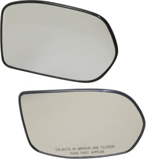 Pair/Set - Heated Mirror Glass for Honda CR-V 2007-2011, Right (Passenger) and Left (Driver), with Backing Plate, Replacement Set