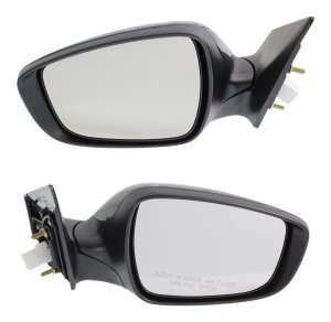 Mirror Pair/Set for Hyundai Elantra 2016-2016, Right (Passenger) and Left (Driver), Power, Manual Folding, Non-Heated, Paintable, w/o Auto Dimming, BSD, Memory, without Signal Light - Replacement