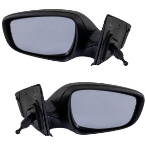 Manual Adjust Textured Black Mirror Pair/Set for Hyundai Accent 2012-2017, Right (Passenger) and Left (Driver), Manual Folding, Non-Heated, without Auto Dimming, Blind Spot Detection, Memory, Signal Light Replacement