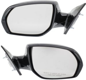 Mirror Pair/Set for Hyundai Santa Fe 2013-2016, Right (Passenger) and Left (Driver), Power Control, Manual Folding, Non-Heated, Paintable, Without Signal Light, Excludes Sport Model - Replacement