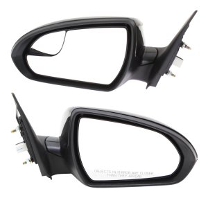 Mirror Pair/Set for 2017-2018 Hyundai Elantra, Right (Passenger) and Left (Driver), Power Adjustable, Manual Folding, Heated, Paintable, without Auto-Dimming or Signal Light, Blind Spot Glass, Non-Towing, No Memory, Replacement