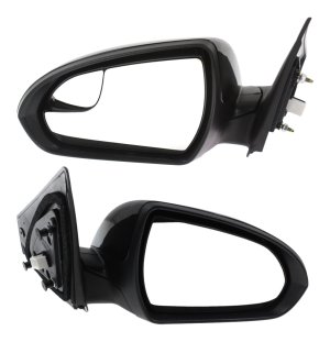 Mirror Pair/Set for Hyundai Elantra 2017-2020 Right (Passenger) and Left (Driver), Power Operated, Manually Folding, Non-Heated, Paintable, without Auto-Dimming or Signal Light, with Blind Spot Glass, without Memory, Non-Towing Replacement