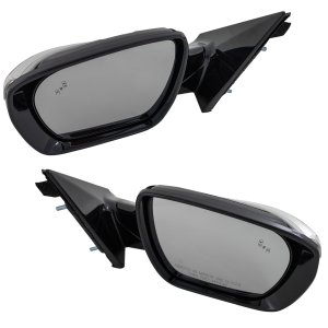 Mirror Pair/Set for Hyundai Santa Fe Sport 2013-2018, Right (Passenger) and Left (Driver), Power Adjust, Manual Folding, Heated, Paintable, In-housing Signal Light, Blind Spot Detection in Glass, without Memory, Auto-Dimming, Puddle Light, Side View Camera Replacement