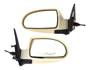 Manual Remote Mirror Pair/Set for Hyundai Elantra 2007-2010, Right (Passenger) and Left (Driver), Manual Folding, Non-Heated, Paintable, without Auto Dimming, Blind Spot Detection, Memory, and Signal Light Replacement