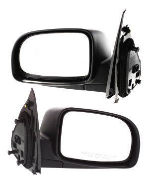 Power Mirror Pair/Set for Hyundai Santa Fe 2007-2009, Right (Passenger) and Left (Driver), Manual Folding, Non-Heated, Textured Replacement