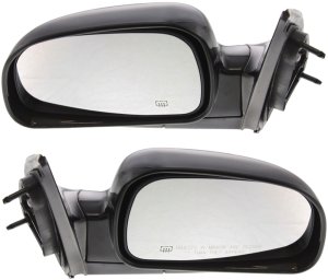 Replacement Mirror Pair/Set for 2005-2006 Hyundai Santa Fe, Right (Passenger) and Left (Driver), Power-operated, Manually Folding, Heated, Paintable