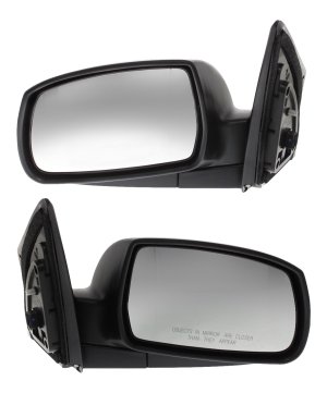Mirror Pair/Set for Hyundai Tucson 2010-2015, Right (Passenger) & Left (Driver), Power Operated, Manual Folding, Heated, Textured, without Signal Light, Replacement
