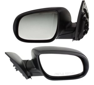 Power Mirror for 2010-2011 Hyundai Accent, Right (Passenger) and Left (Driver), Manual Folding, Heated, Textured, without Auto Dimming, Blind Spot Detection, Memory, and Signal Light Replacement