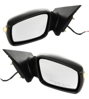 Mirror Pair/Set for 2011-2014 Hyundai Sonata, Right (Passenger) and Left (Driver), Power Adjust, Manual Folding, Non-Heated, Paintable, with Signal Light, Excludes Hybrid Model, Replacement