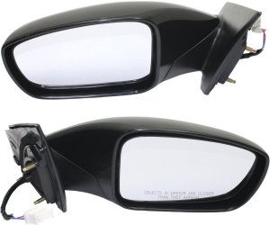 Power Mirror Pair/Set for Hyundai Sonata 2011-2014, Manual Folding, Non-Heated, Paintable, Right (Passenger) and Left (Driver), Excludes Hybrid Model, Without Signal Light, Replacement