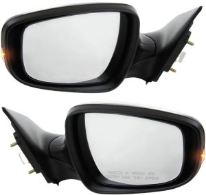 Power Mirror Pair/Set for Hyundai Elantra 2011-2013, Right (Passenger) and Left (Driver), Manual Folding, Heated, Paintable, with In-housing Signal Light, without Auto Dimming, Blind Spot Detection, with Memory, Replacement